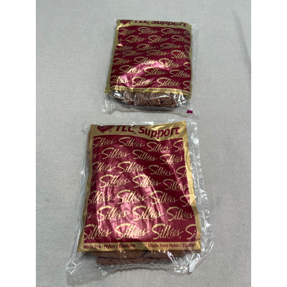 Silkies TLC Support Pantyhose Honey Beige Set of 2 Medium Vintage Total Leg #222